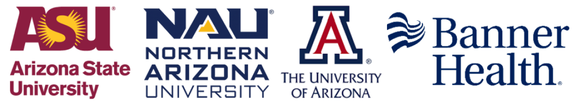 4 Logos ASU, NAU, UA and Banner
